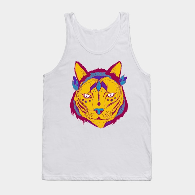 Triad Mystical Tribal Cat Tank Top by kenallouis